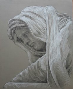 Mil huit cent soixante et onze 5 pierre noire et crayon blanc