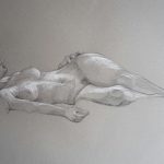 Modèle vivant : pierre noire et crayon blanc