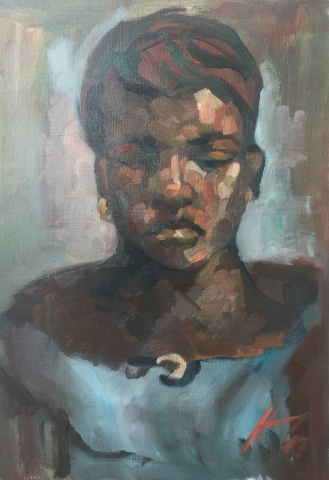 Portrait 7 : Bamako Mali peinture à l'huile