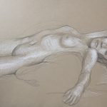 Modèle vivant 65 : pierre noire et crayon blanc
