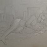 Modèle vivant 68 : pierre noire et crayon blanc