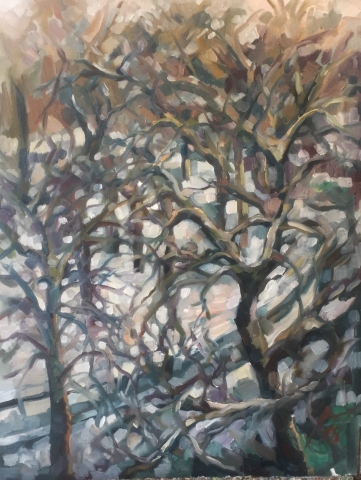 Parc Montsouris hiver 5 : peinture à l'huile