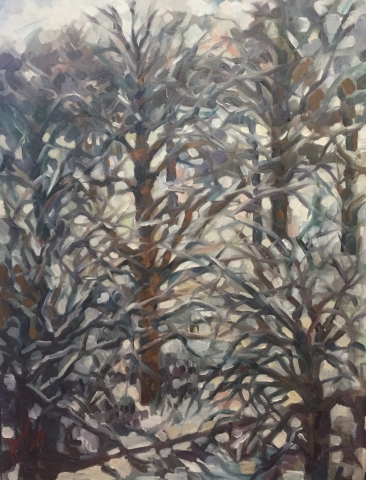Parc Montsouris hiver 7 : peinture à l'huile