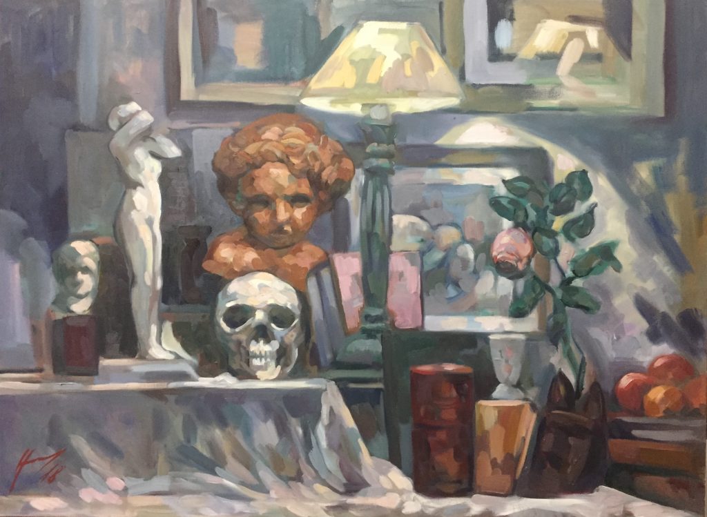 Interieurs 3 tome 2 ou l'amour et le crâne peinture à l'huile