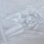 Modèle vivant 94 : pierre noire et crayon blanc