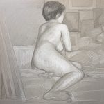 Modèle vivant 87 : pierre noire et crayon blanc