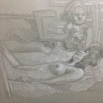 Modèle vivant 95 : pierre noire et crayon blanc