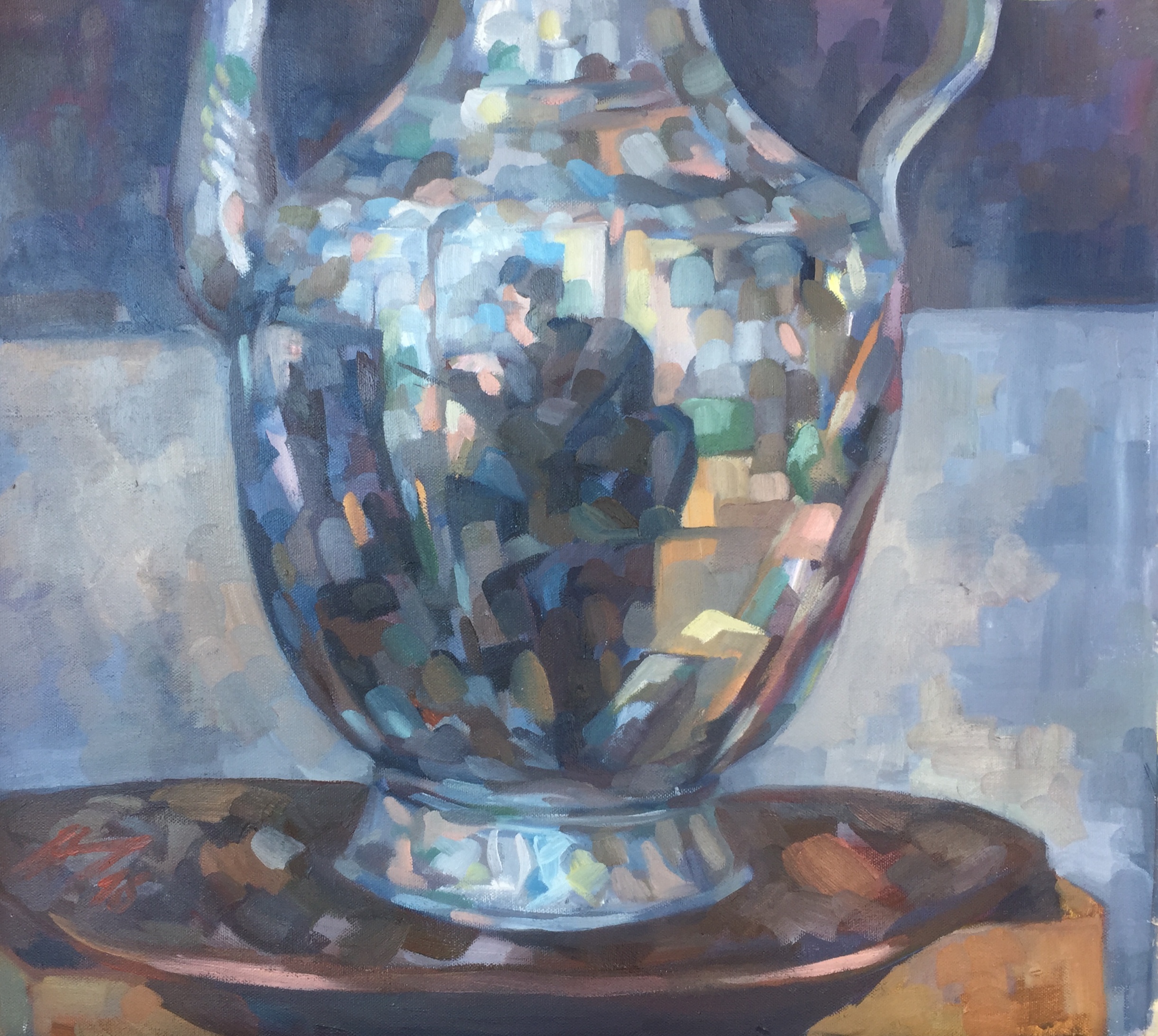 Le reflet de l’aiguière ou l’autoportrait à l’atelier peinture à l'huile