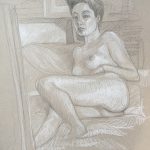 Modèle vivant 109 : pierre noire et crayon blanc