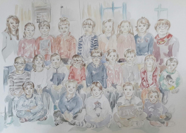 Charlie 4 classe : illustration aquarelle