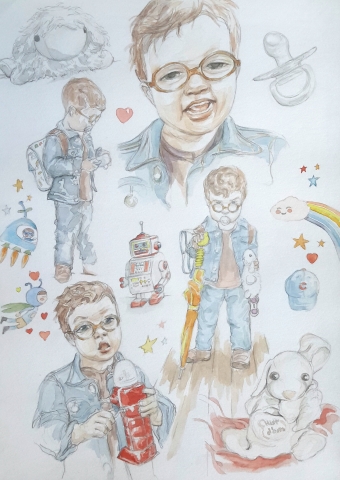 Charlie 10 : illustration aquarelle