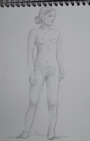 Modèle vivant 4 : croquis crayon graphite HB