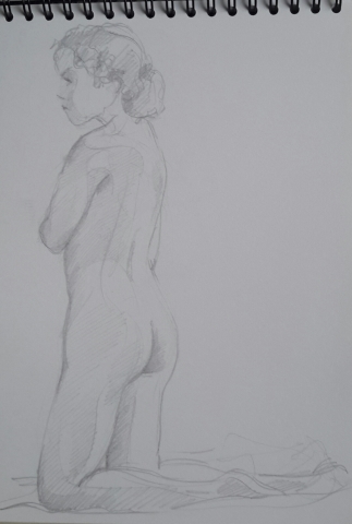 Modèle vivant 3 : croquis crayon graphite HB