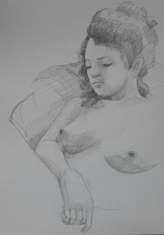 Modèle vivant 5 : croquis crayon graphite HB