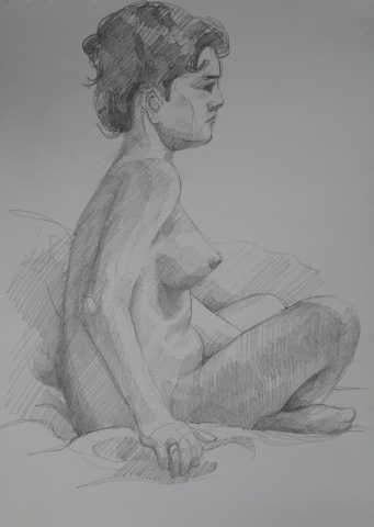 Modèle vivant : croquis crayon graphite HB