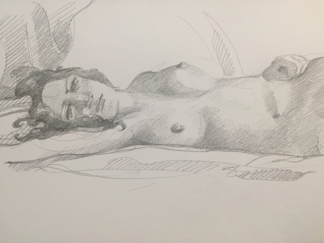 Modèle vivant 7 : croquis crayon graphite HB