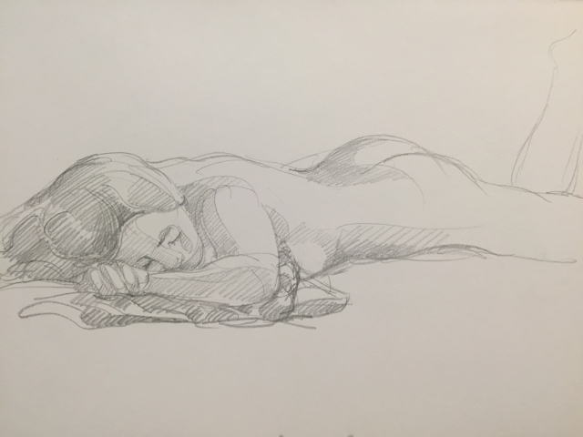 Modèle vivant 8 : croquis crayon graphite HB