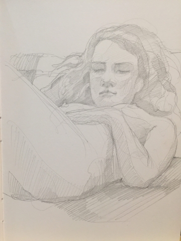 Modèle vivant 13 : croquis crayon graphite HB