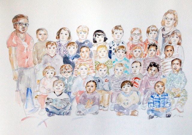 Charlie 2 classe : illustration aquarelle