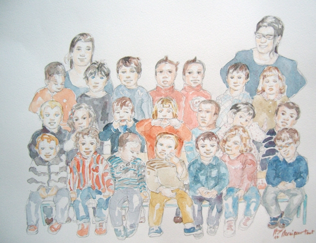 Charlie classe : illustration aquarelle