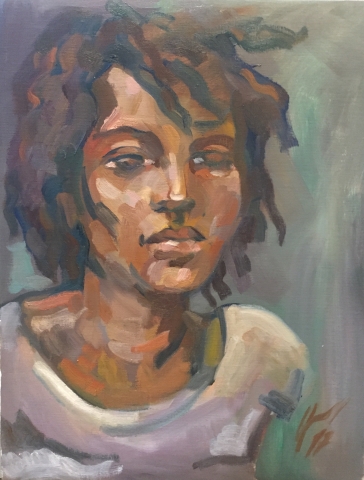 Portrait 3 : Bamako Mali peinture à l'huile