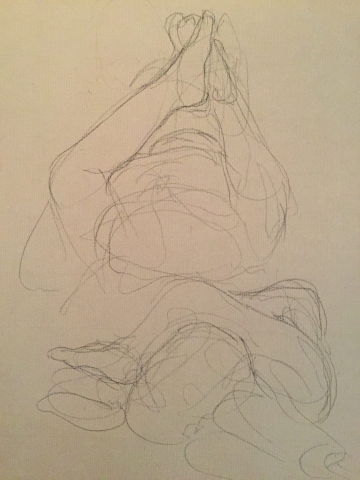 Erosticratie 5 pierre noire et crayon blanc