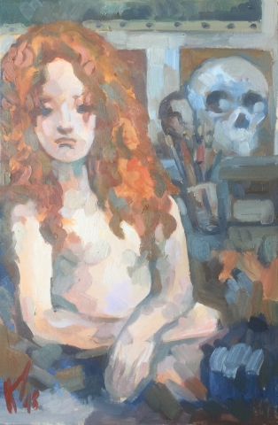 Interieurs 9 tome 2 ou l'amour et le crâne peinture à l'huile