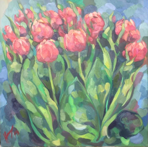 Tulipes peinture à l'huile 