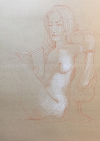 Modèle vivant 22 : sanguine et crayon blanc