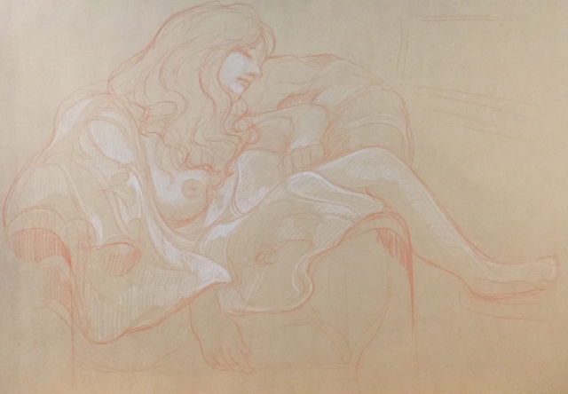 Modèle vivant 19 : sanguine et crayon blanc