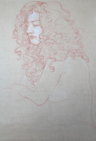 Modèle vivant 20 : sanguine et crayon blanc