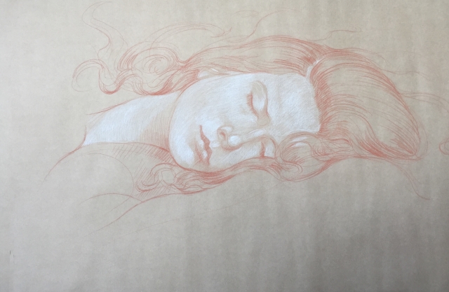 Modèle vivant 57 : sanguine et crayon blanc